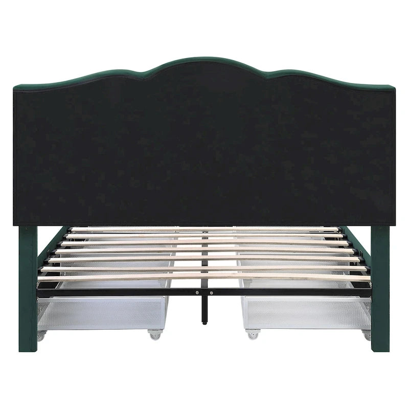 Furniture of America Dustir Art Deco Upholstered 4-drawer Platform Storage Bed