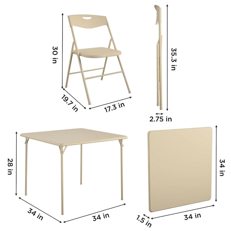 Cosco 5-piece Folding Table and Chairs Set