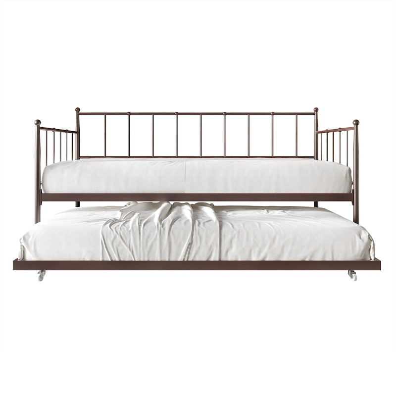 CraftPorch Minimalist Twin Size Metal Daybed with Trundle