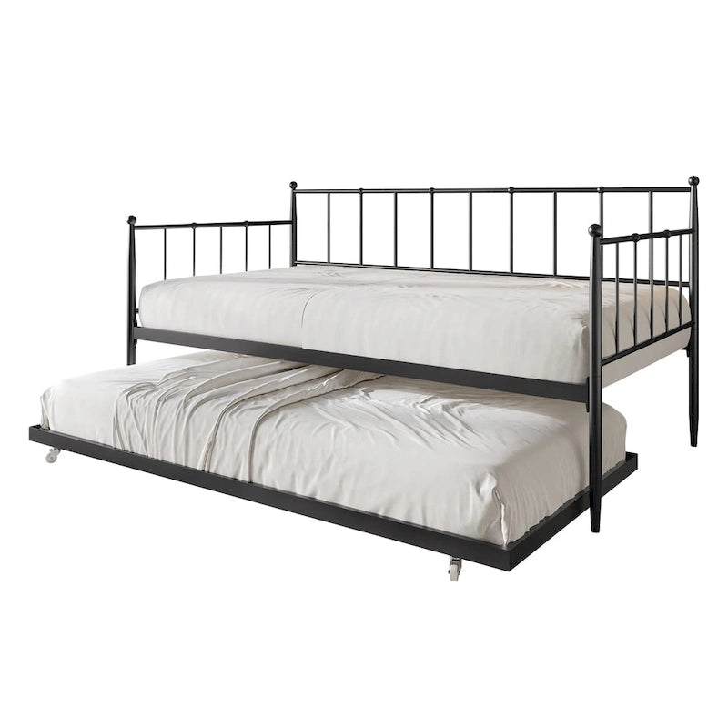 CraftPorch Minimalist Twin Size Metal Daybed with Trundle