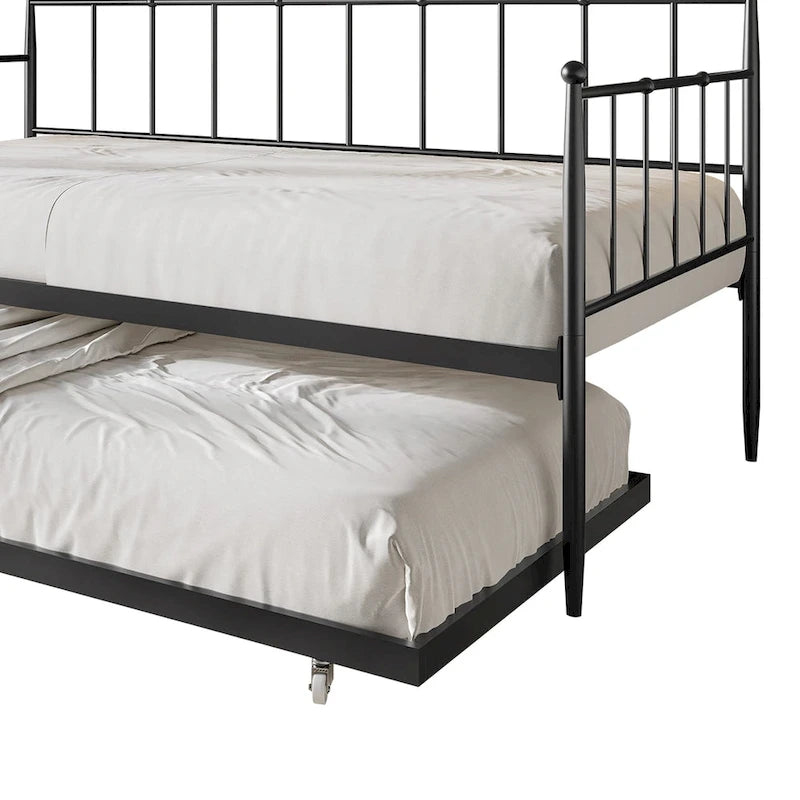 CraftPorch Minimalist Twin Size Metal Daybed with Trundle