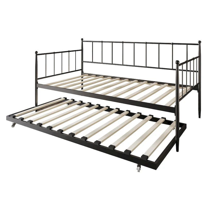 CraftPorch Minimalist Twin Size Metal Daybed with Trundle