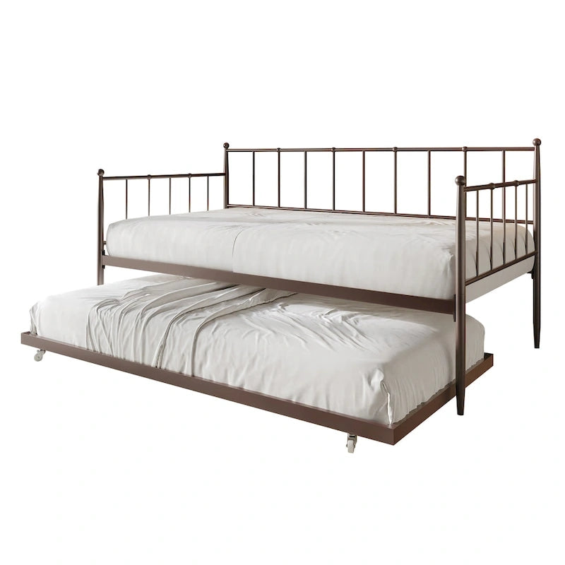 CraftPorch Minimalist Twin Size Metal Daybed with Trundle