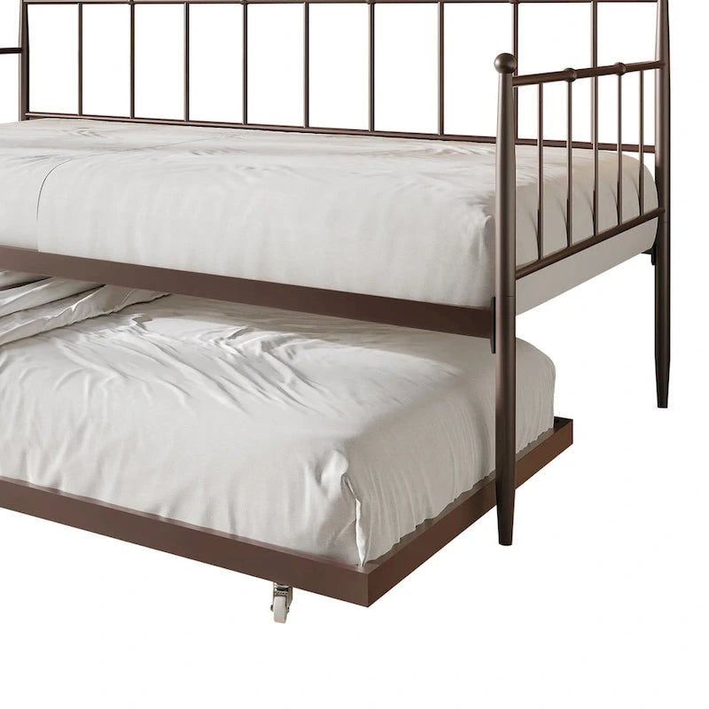 CraftPorch Minimalist Twin Size Metal Daybed with Trundle