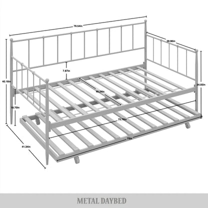 CraftPorch Minimalist Twin Size Metal Daybed with Trundle