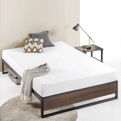 Priage by ZINUS GOOD DESIGN Winner 14 Inch Grey Bamboo and Metal Platforma Bed