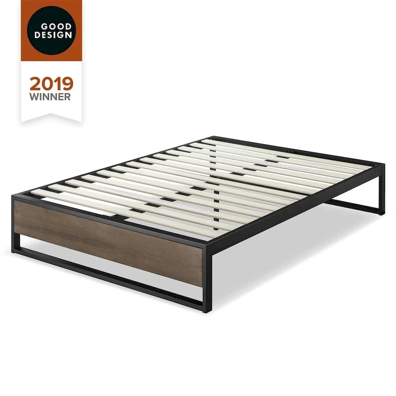 Priage by ZINUS GOOD DESIGN Winner 14 Inch Grey Bamboo and Metal Platforma Bed