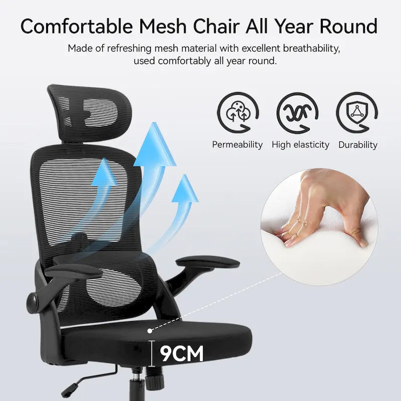 SIHOO Ergonomic High Back Office Chair for Big and Tall People Black - 75*70*126