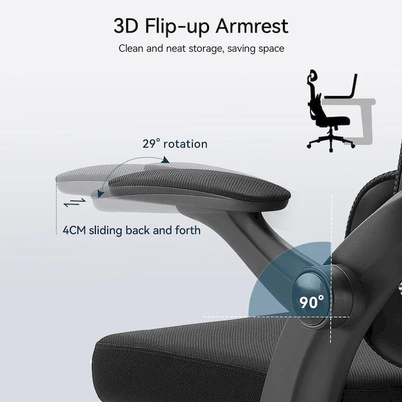 SIHOO Ergonomic High Back Office Chair for Big and Tall People Black - 75*70*126