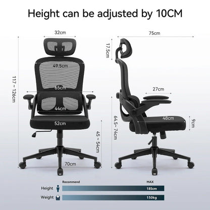 SIHOO Ergonomic High Back Office Chair for Big and Tall People Black - 75*70*126