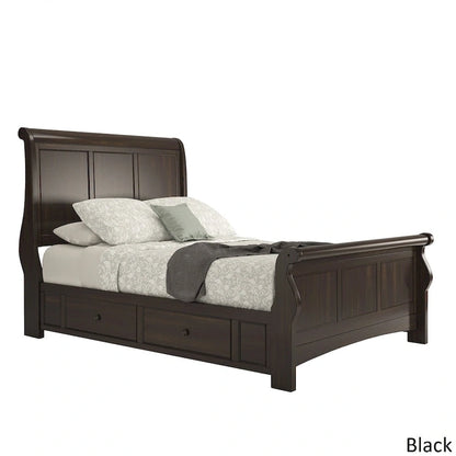 Ediline Queen Size Wood Sleigh Storage Platform Bed by iNSPIRE Q Classic