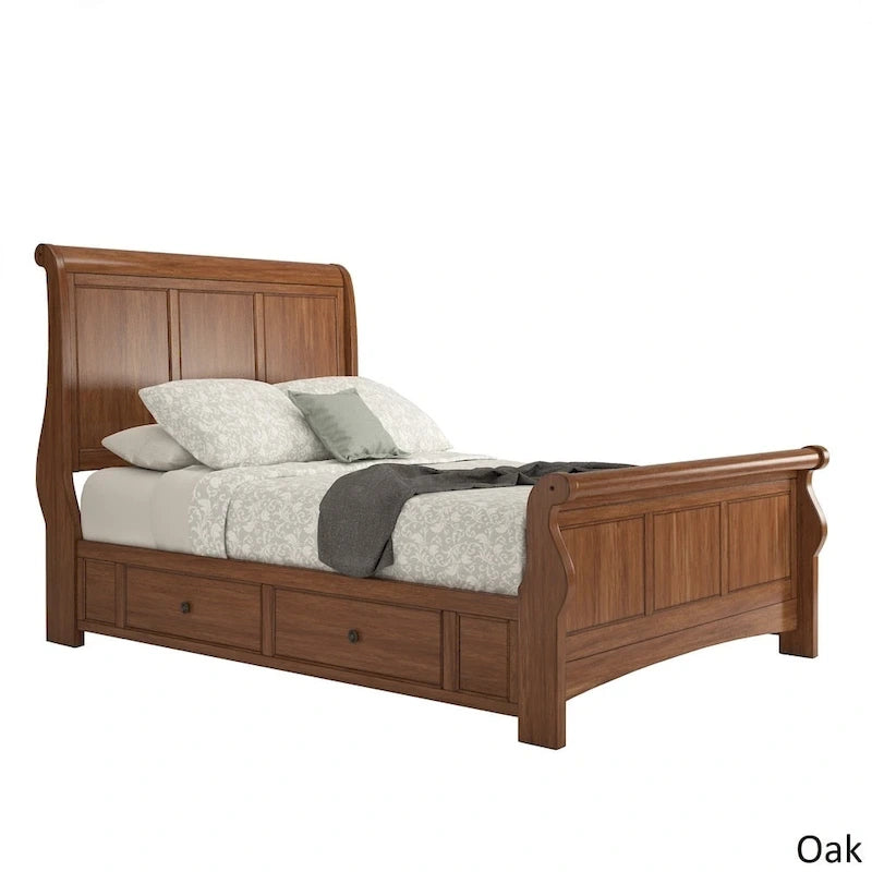 Ediline Queen Size Wood Sleigh Storage Platform Bed by iNSPIRE Q Classic