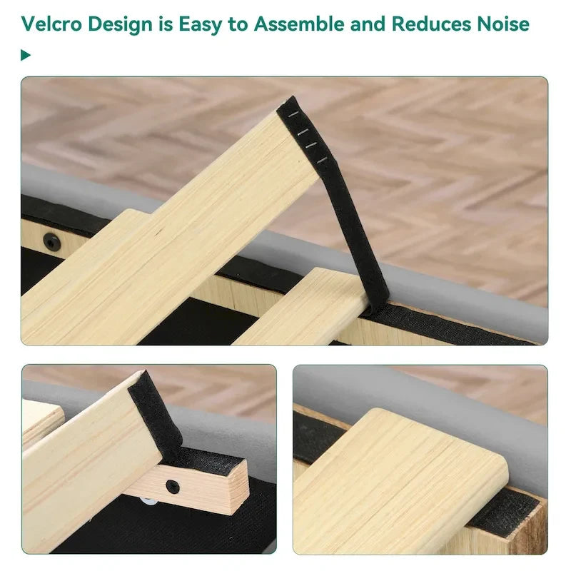 Queen Upholstered Bed Frame with Storage Drawers Headboard Built-in 4 USB Platform Bed