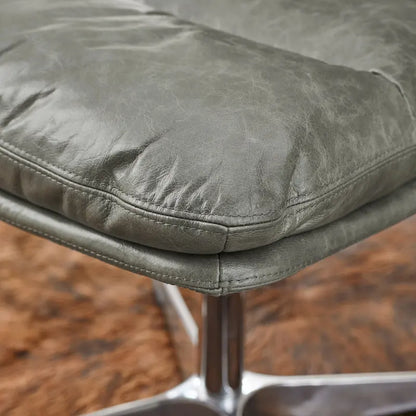 Art Leon Mid-Century Modern Genuine Leather Home Office Desk Chair