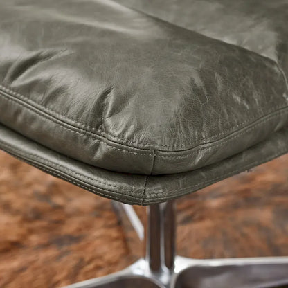 Art Leon Mid-Century Modern Genuine Leather Home Office Desk Chair