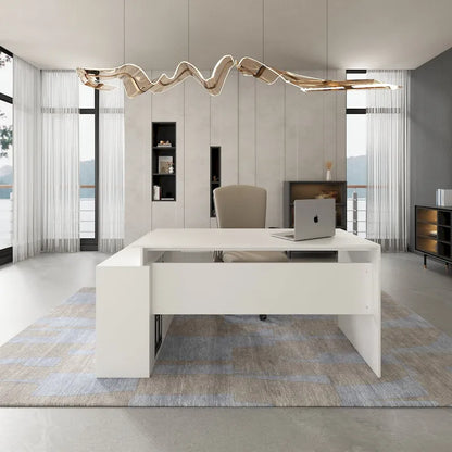 Timechee Office Computer Desk L Shaped Corner Desk Drawers Shelves