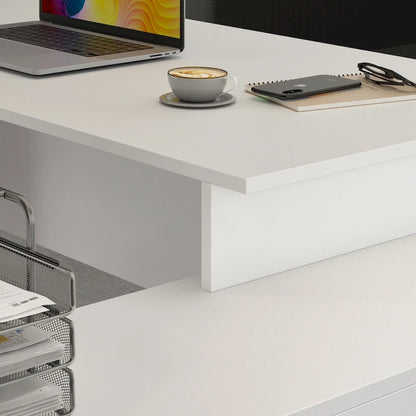 Timechee Office Computer Desk L Shaped Corner Desk Drawers Shelves