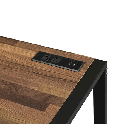 Contemporary 50-inch Steel Computer Desk with USB Ports by Furniture of America