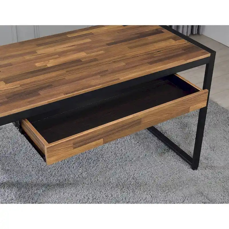 Contemporary 50-inch Steel Computer Desk with USB Ports by Furniture of America