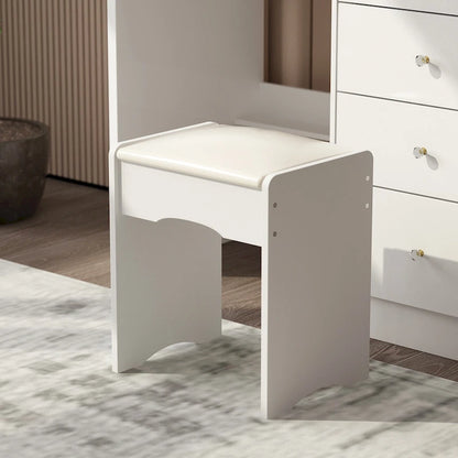 39.4Wide Makeup Vanity Set with Stool and 3 Color Touching Mirror - 39.4W