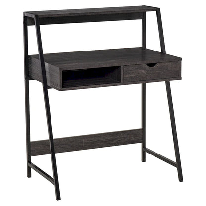 HOMCOM Computer Desk for Small Spaces, School Student Desk Study Writing Desk, Small Corner Desk with Drawer and Storage Shelves