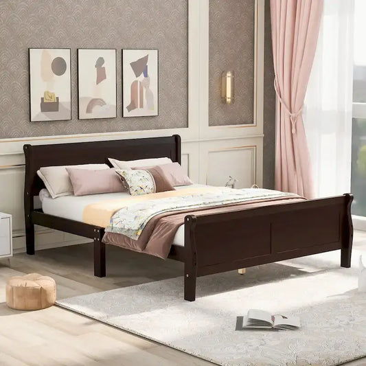 Full Queen Twin Size Wood Platform Bed