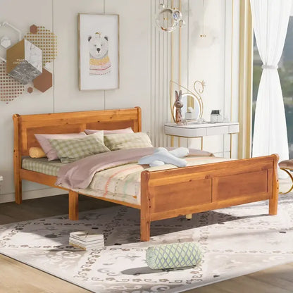 Full Queen Twin Size Wood Platform Bed