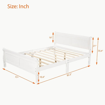 Full Queen Twin Size Wood Platform Bed