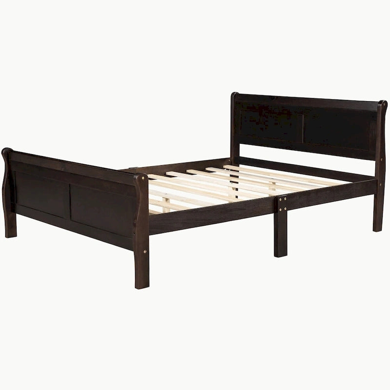 Full Queen Twin Size Wood Platform Bed