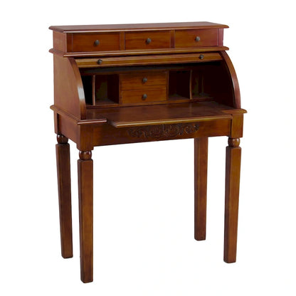 Windsor Carved Wood Roll Top Desk