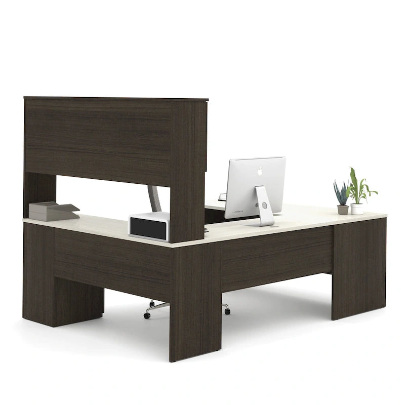 Ridgeley U-Shaped Office Desk with Cabinet and Hutch by Bestar