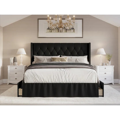 Andrea Tufted Upholstered Storage Panel Bed