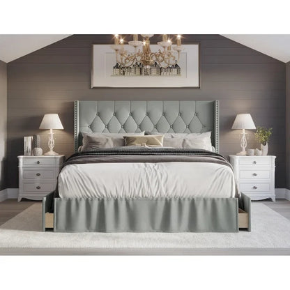 Andrea Tufted Upholstered Storage Panel Bed