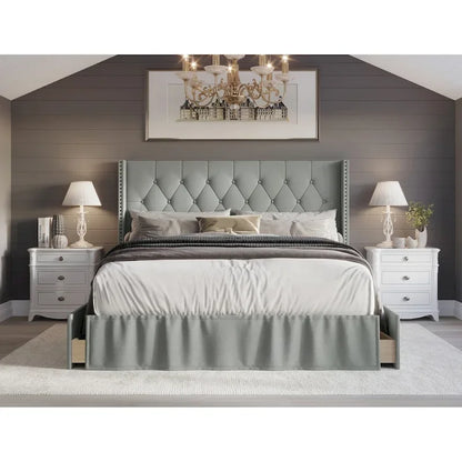 Andrea Tufted Upholstered Storage Panel Bed