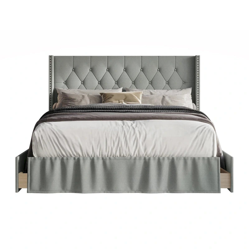 Andrea Tufted Upholstered Storage Panel Bed
