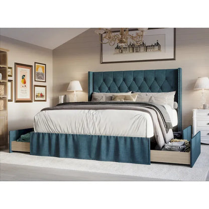 Andrea Tufted Upholstered Storage Panel Bed