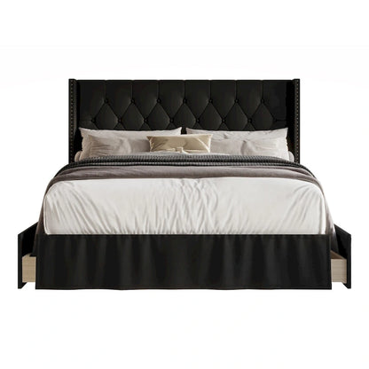 Andrea Tufted Upholstered Storage Panel Bed