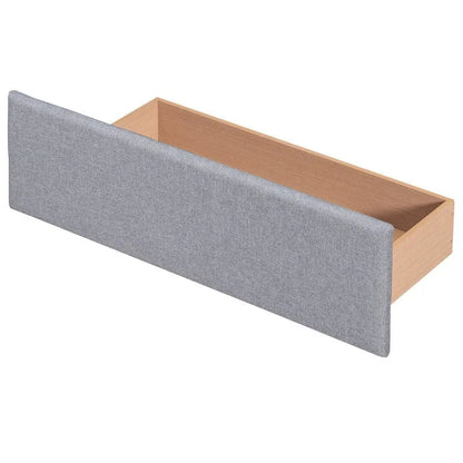 Upholstered Queen Size Platform Bed with 4 Drawers & Classic Headboard Design,Linen Fabric Bedframe