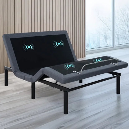 Adjustable Bed Base Frame with Zero-Gravity Positioning, Massage Options and Independent head and Foot Incline Adjustments