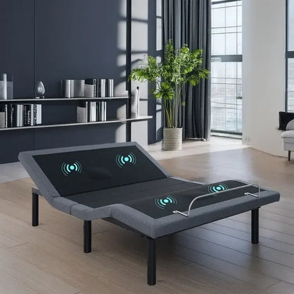Adjustable Bed Base Frame with Zero-Gravity Positioning, Massage Options and Independent head and Foot Incline Adjustments