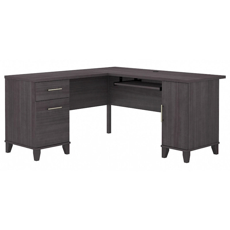 Bush Furniture Somerset 60W L Shaped Desk with Drawers and Storage