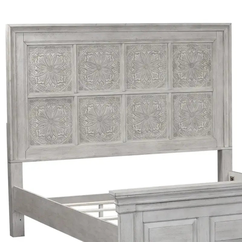 Heartland Antique White King Decorative Panel Headboard