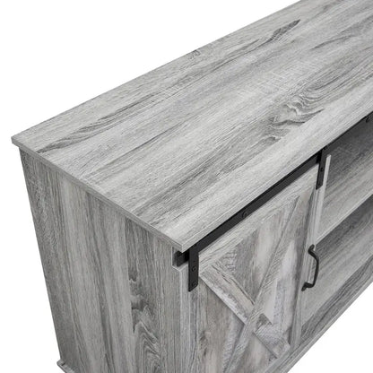 Farmhouse Rustic Wooden 60 TV Stand with Storage Console Cabinet, Sliding Barn Doors Entertainment Center
