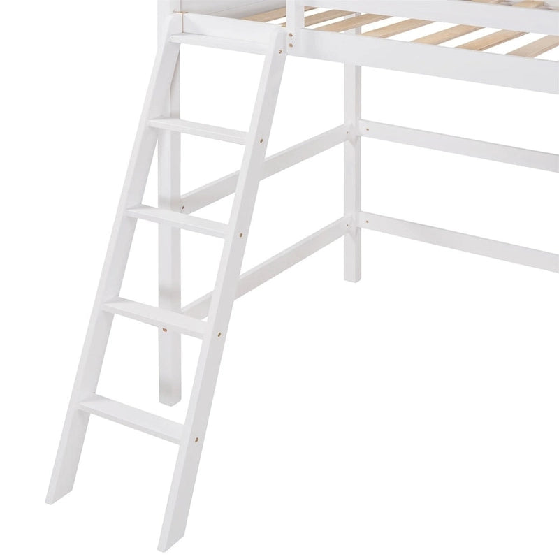 Merax Solid Wood Twin Size Loft Bed with Ladder