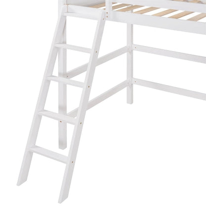 Merax Solid Wood Twin Size Loft Bed with Ladder