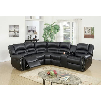 Bonded Leather Motion Sectional