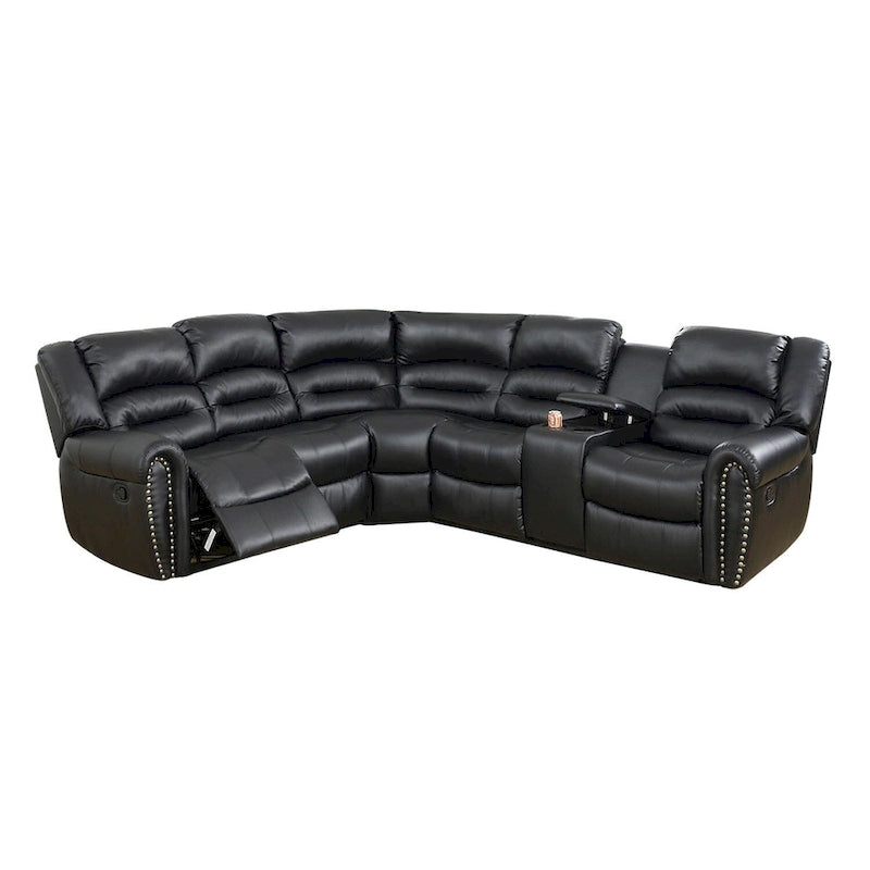 Bonded Leather Motion Sectional