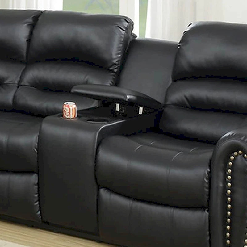 Bonded Leather Motion Sectional