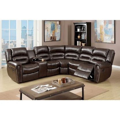 Bonded Leather Motion Sectional