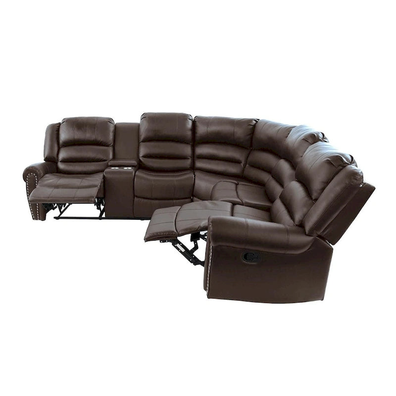 Bonded Leather Motion Sectional